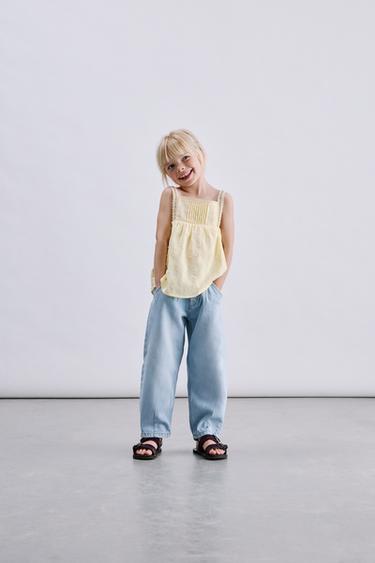 TOP IMPRIMÉ FLEURS - Jaune de Zara