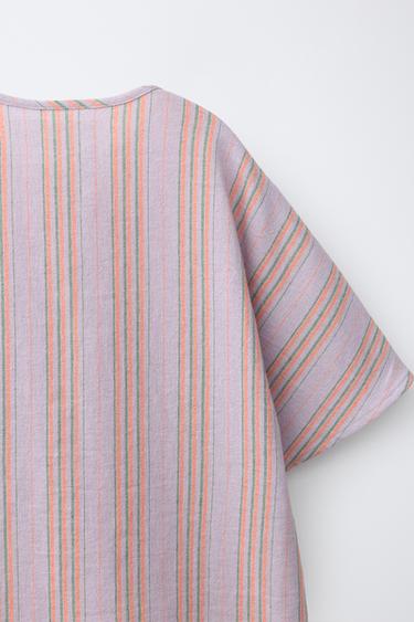 CHEMISE À RAYURES - Rose / Mauve de Zara - Image 3