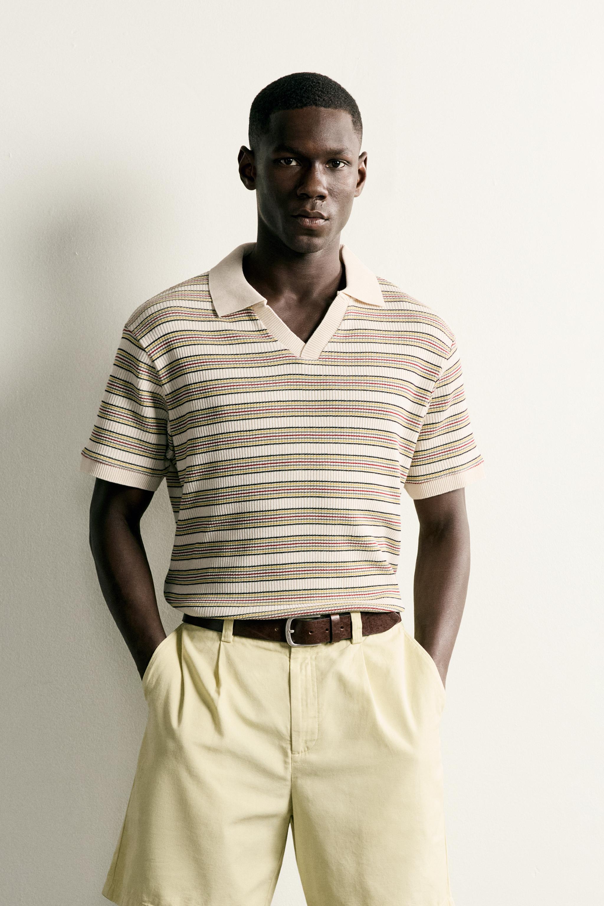 STRIPED REGULAR FIT POLO — Multicolored