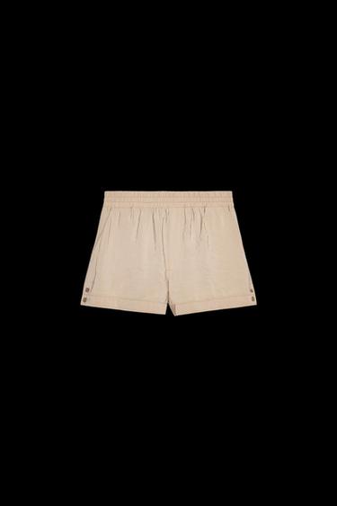 Zara FLOWY MINI SHORTS - Stone - Image 0