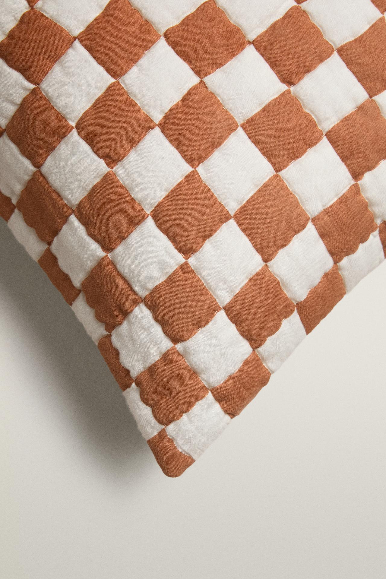 CHECK COTTON CUSHION COVER — 772