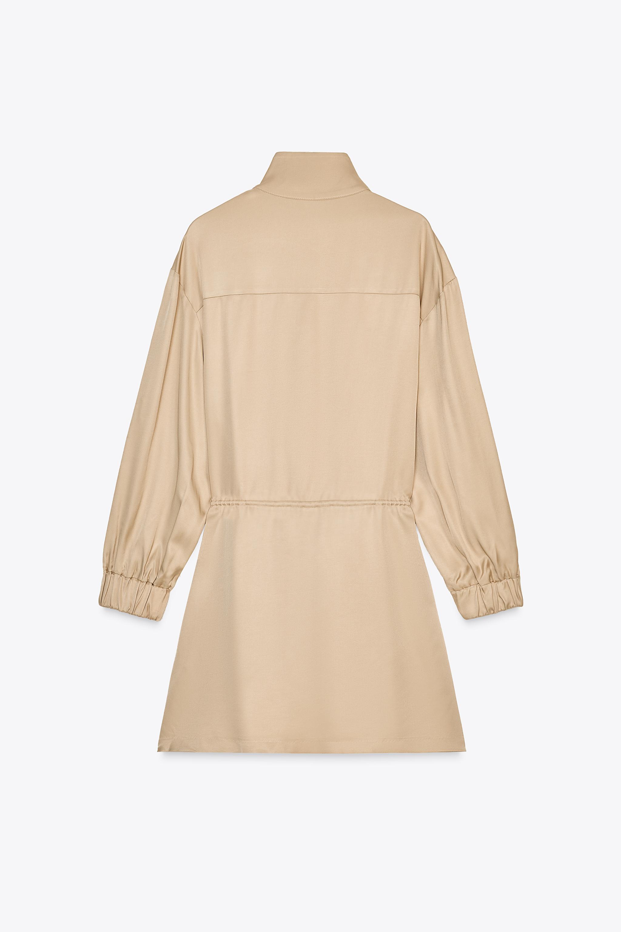 SHORT SATIN DRESS - camel | ZARA Australia