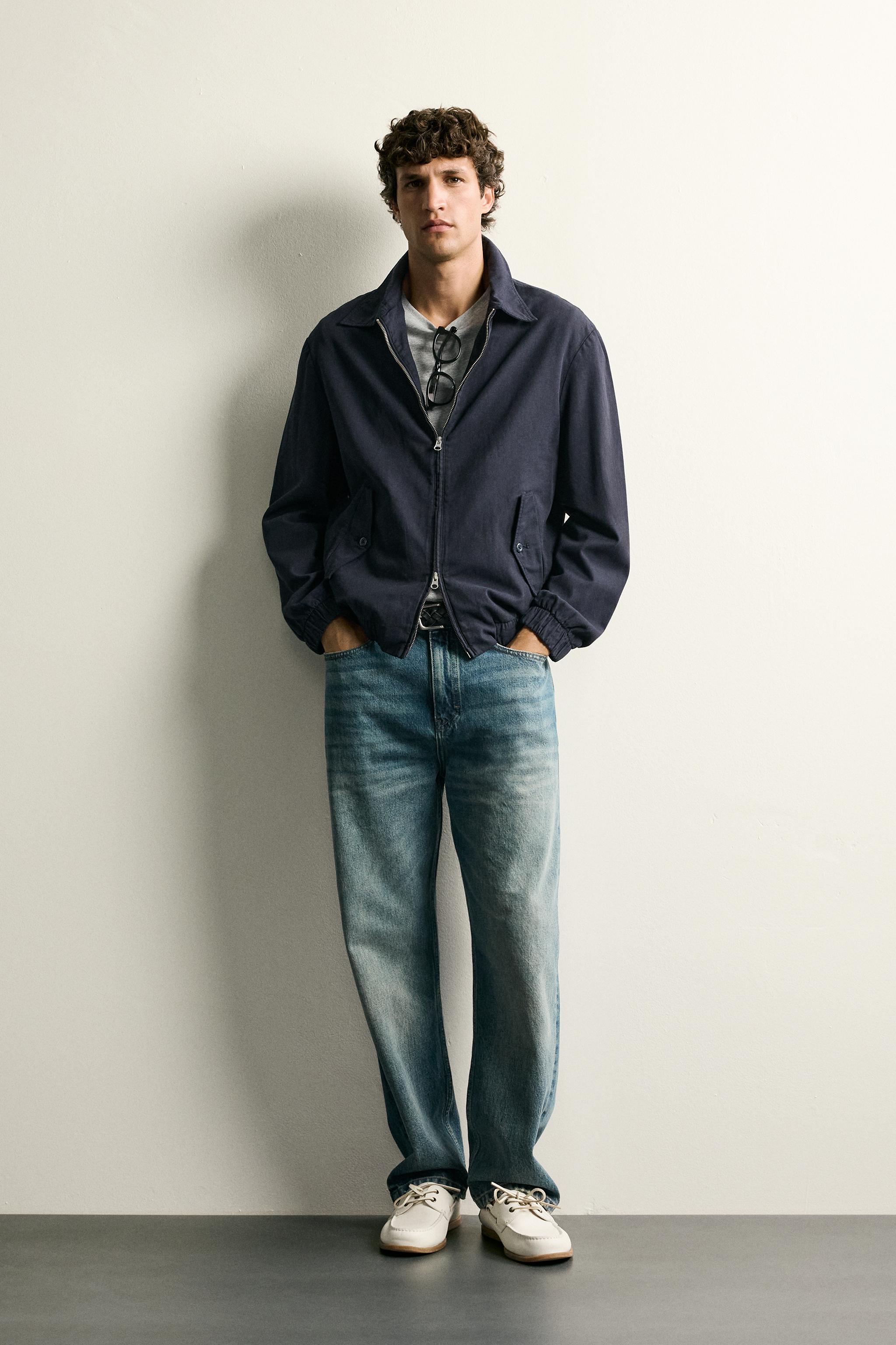 REGULAR FIT ZIP-UP OVERSHIRT - Navy blue | ZARA United States
