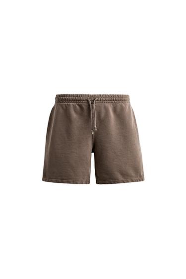Zara JOGGER SHORTS - Burgundy - Image 0