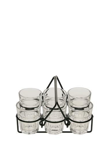 SÆT MED JULE-SHOTGLAS I GLAS - grøn fra Zara