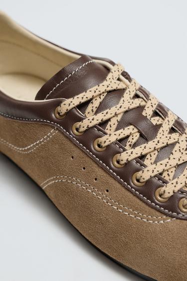 TENNIS EN CUIR HARRY LAMBERT FOR ZARA x DISNEY - Marron de Zara - Image 4