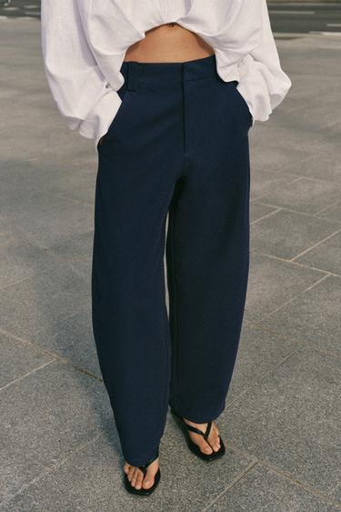 BARREL TROUSERS - Navy blue by Zara - Image 1