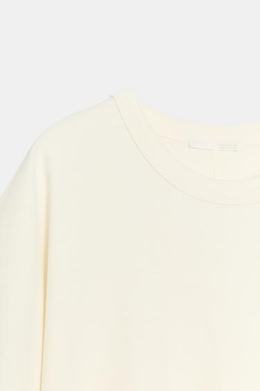 SHORT SLEEVE INTERLOCK T-SHIRT - Oyster-white by Zara - Image 7