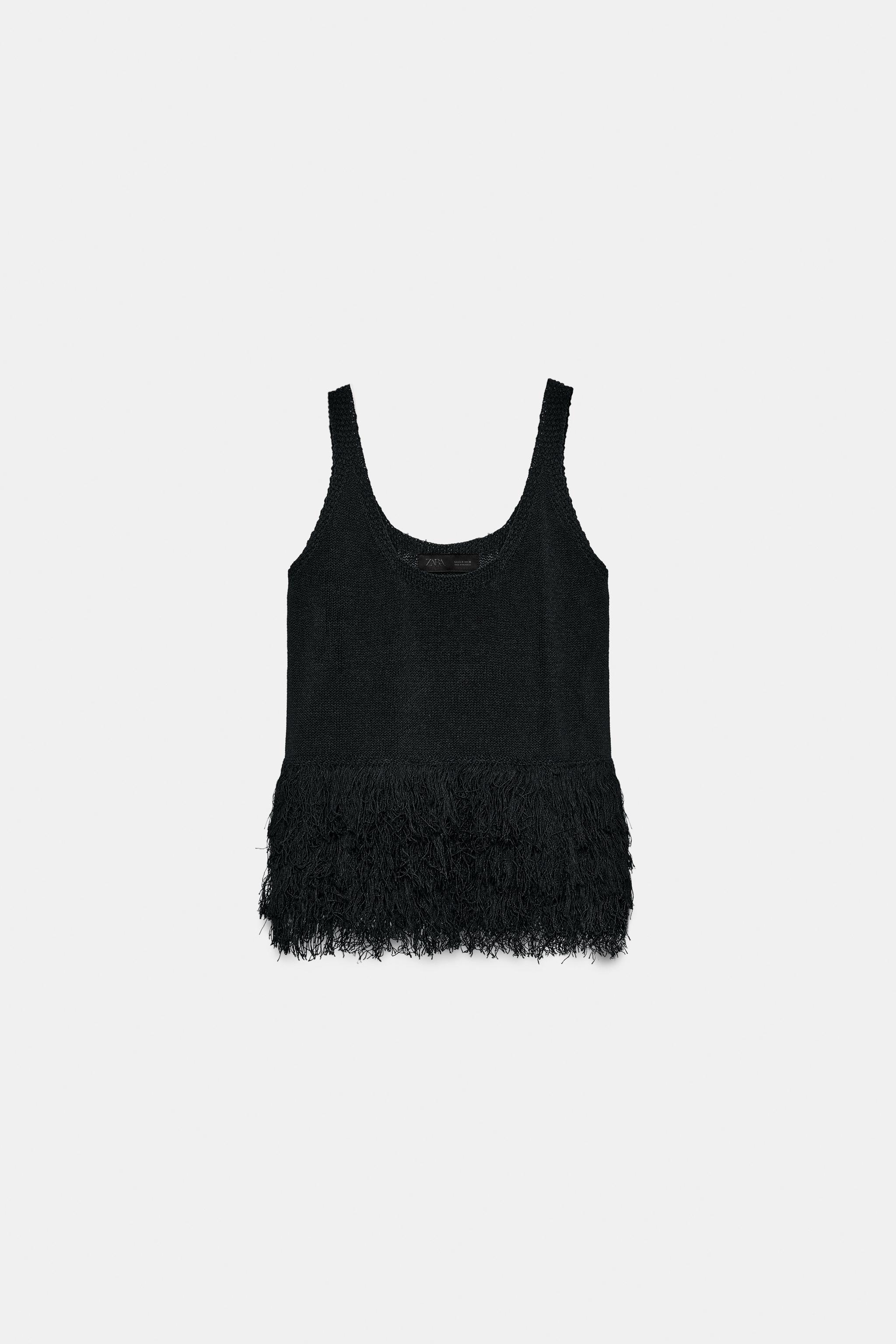 Женские свитеры Zara FRINGED KNIT TOP — фото 5