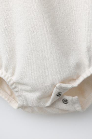 POLO COLLAR BODYSUIT - Oyster-white by Zara - Image 3