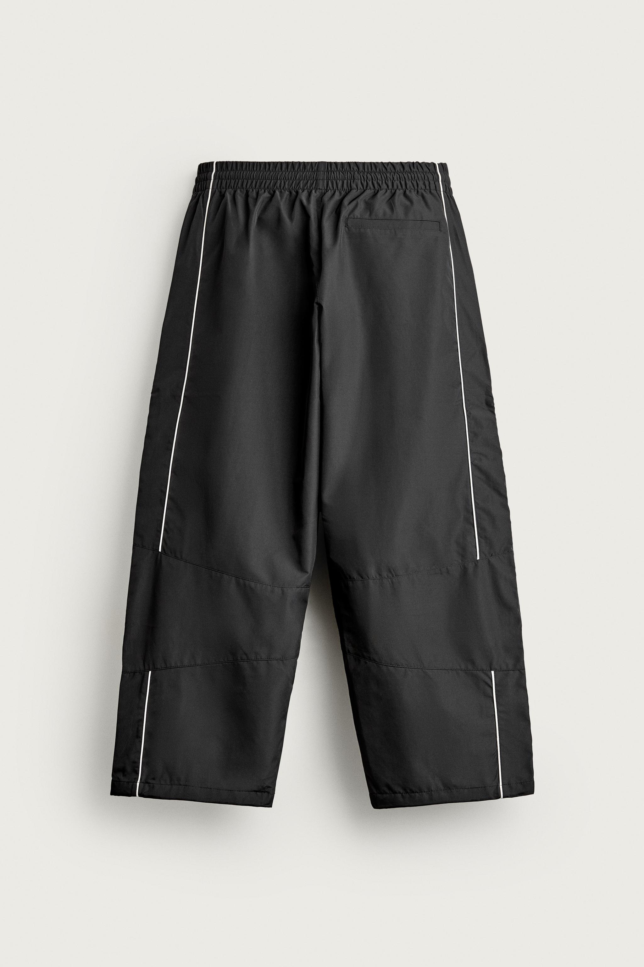 WATER REPELLENT CONTRAST TECHNICAL TROUSERS — Black