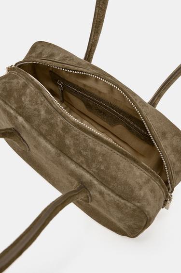 LEATHER SHOULDER BAG - Green by Zara - Image 5