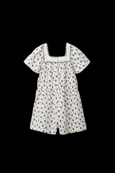 FLORAL TEXTURED PLAYSUIT - Ecru by Zara