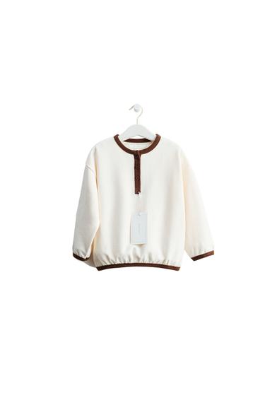 ZARA TIMELESS - DESSUAORA DE CONTRAST AMB COLL DE BOTONS - Cru clar de Zara