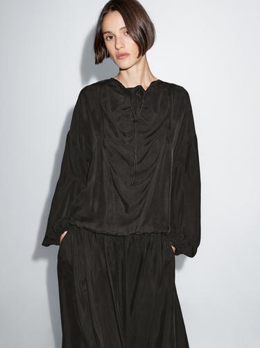 Zara Shirt with drawstring detail - Gray