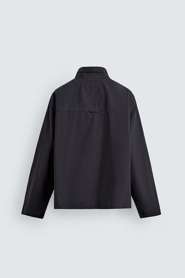 CHEMISE RELAXED FIT À CARREAUX ET FERMETURE ÉCLAIR - Bleu de Zara - Image 6