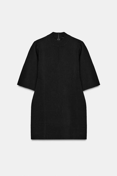 PLAIN KNIT MINI DRESS - Black by Zara - Image 4