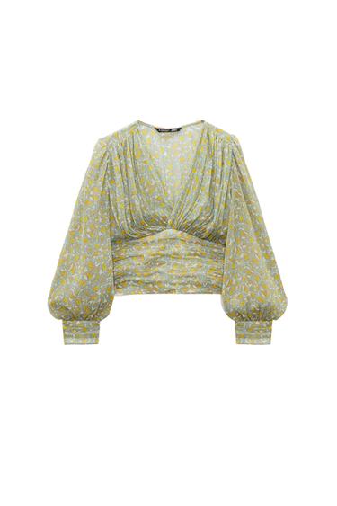 PRINTED SHIRT WITH METALLIC THREAD