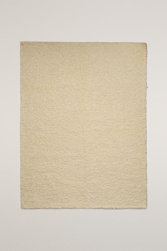BOUCLÉ WOOL RUG - Oyster-white by Zara - Image 0
