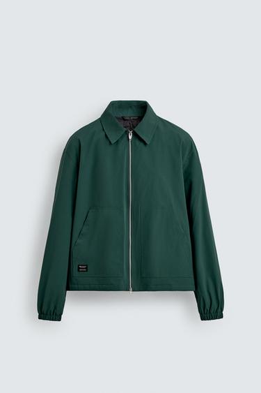 Zara ZIPPERED TECHNICAL JACKET - Green