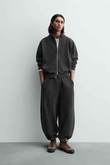 LIMITED EDITION FADED BALLOON FIT JOGGER TROUSERS - Dark anthracite by Zara