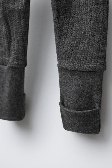 PYJAMA TEXTURÉ MÉLANGÉ À PIEDS CONVERTIBLES - Gris anthracite de Zara - Image 5