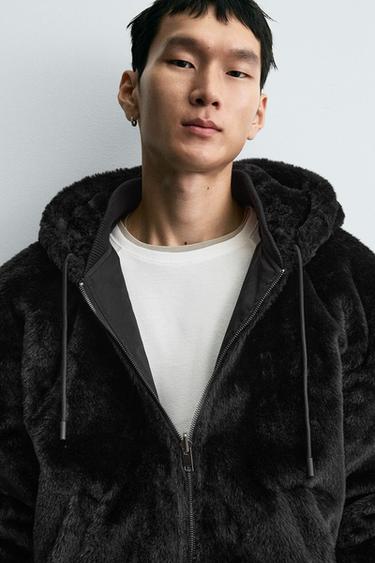 BLOUSON BOMBER RÉVERSIBLE EFFET PEAU - Noir de Zara - Image 5