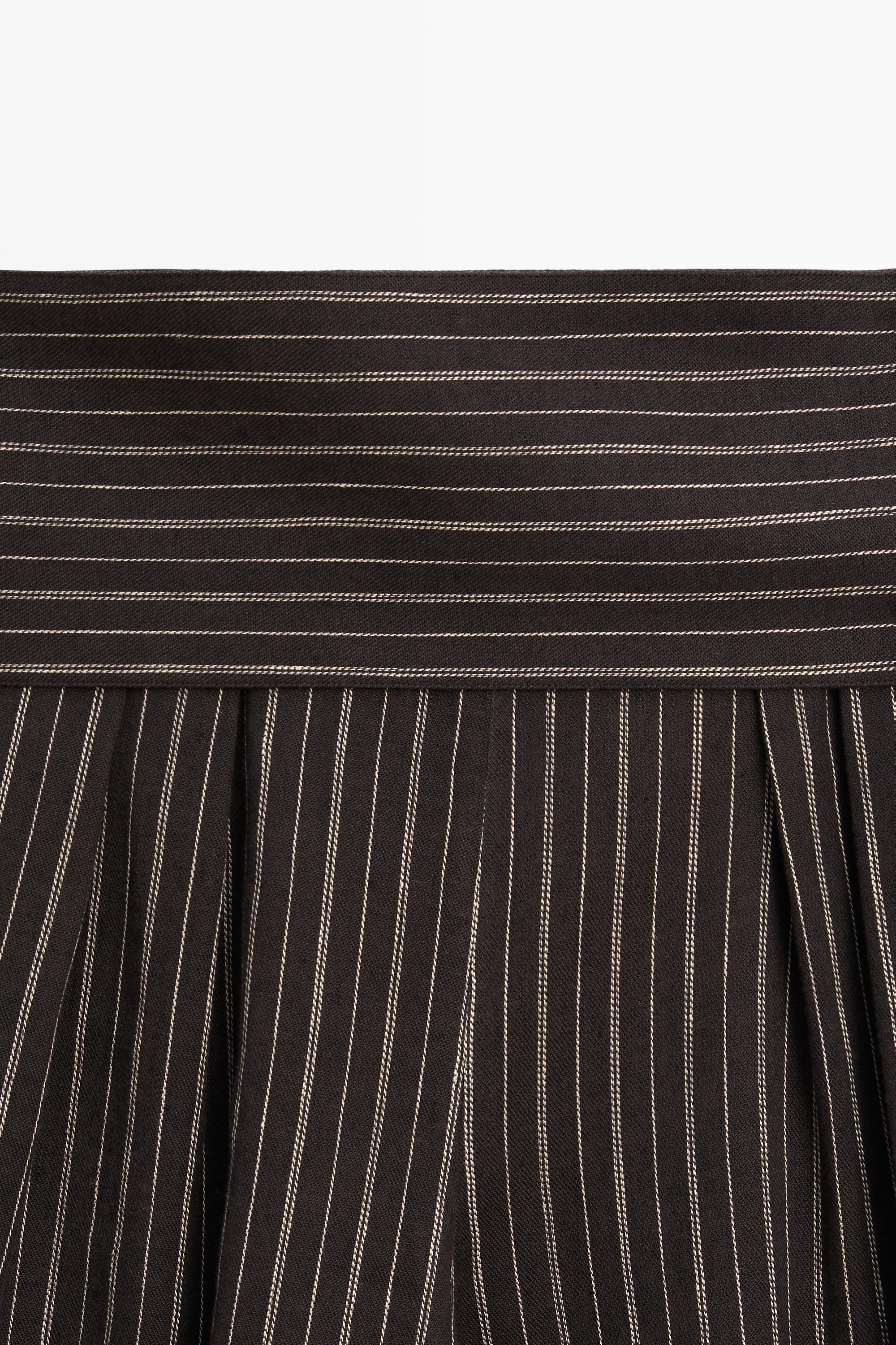 Striped sarouel trousers with cummerbund detail