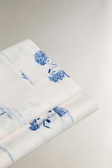 TOILE DE JOUY FLAT SHEET - Blue by Zara - Image 1