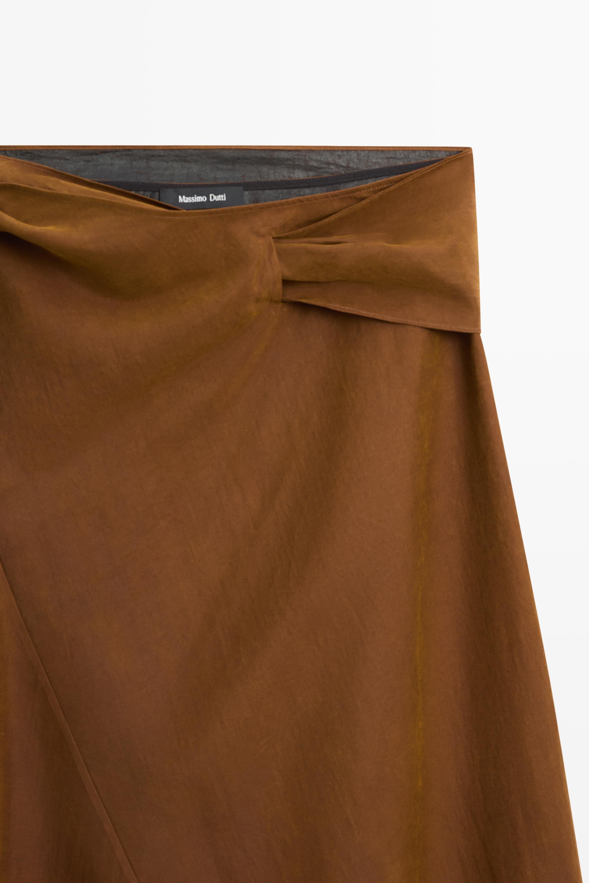 Midi skirt with pareo tie detail