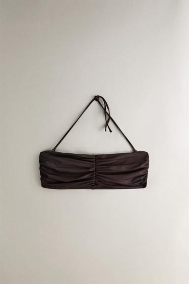 BIKINIOBERTEIL STRAND GERAFFT - Dunkelbraun von Zara - Bild 0