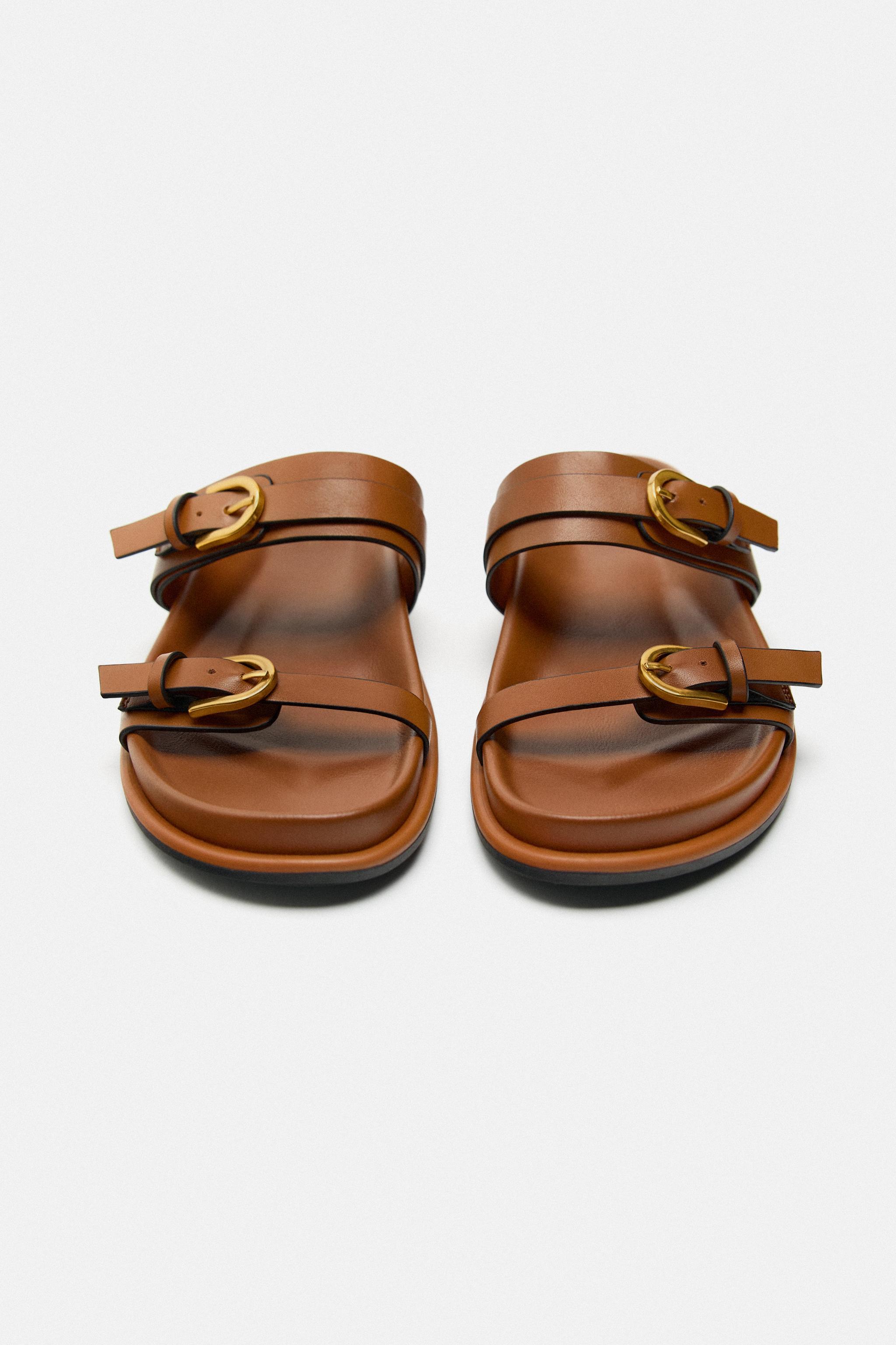E.B.M[イービーエム] Buckle Sandals Buckle-detail Sandals - Black - Ladies | H&M CA