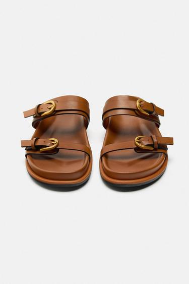 SANDALS WITH BUCKLES - Brown by Zara - Image 3