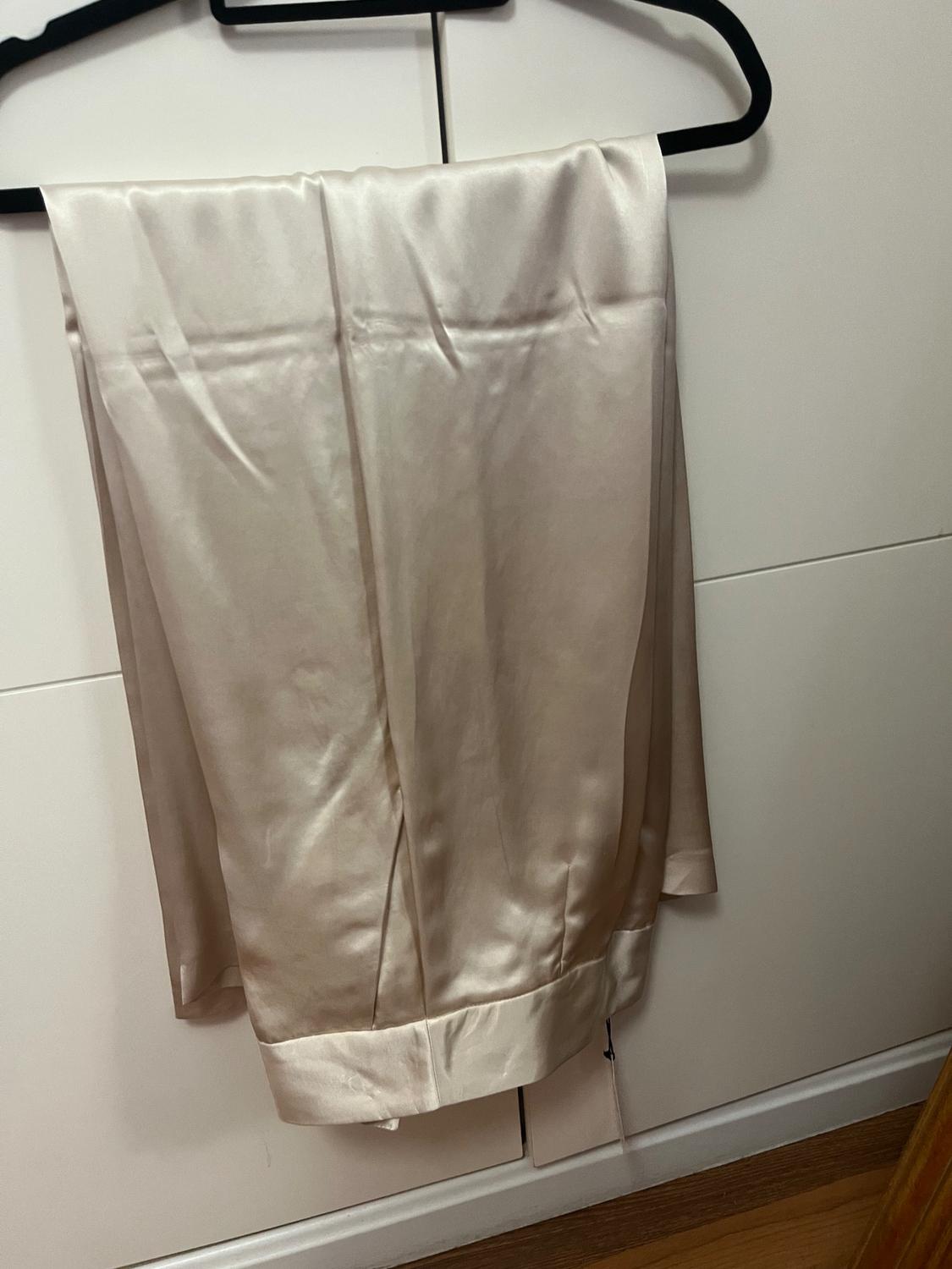 SATIN-FINISH PALAZZO TROUSERS - Image 6