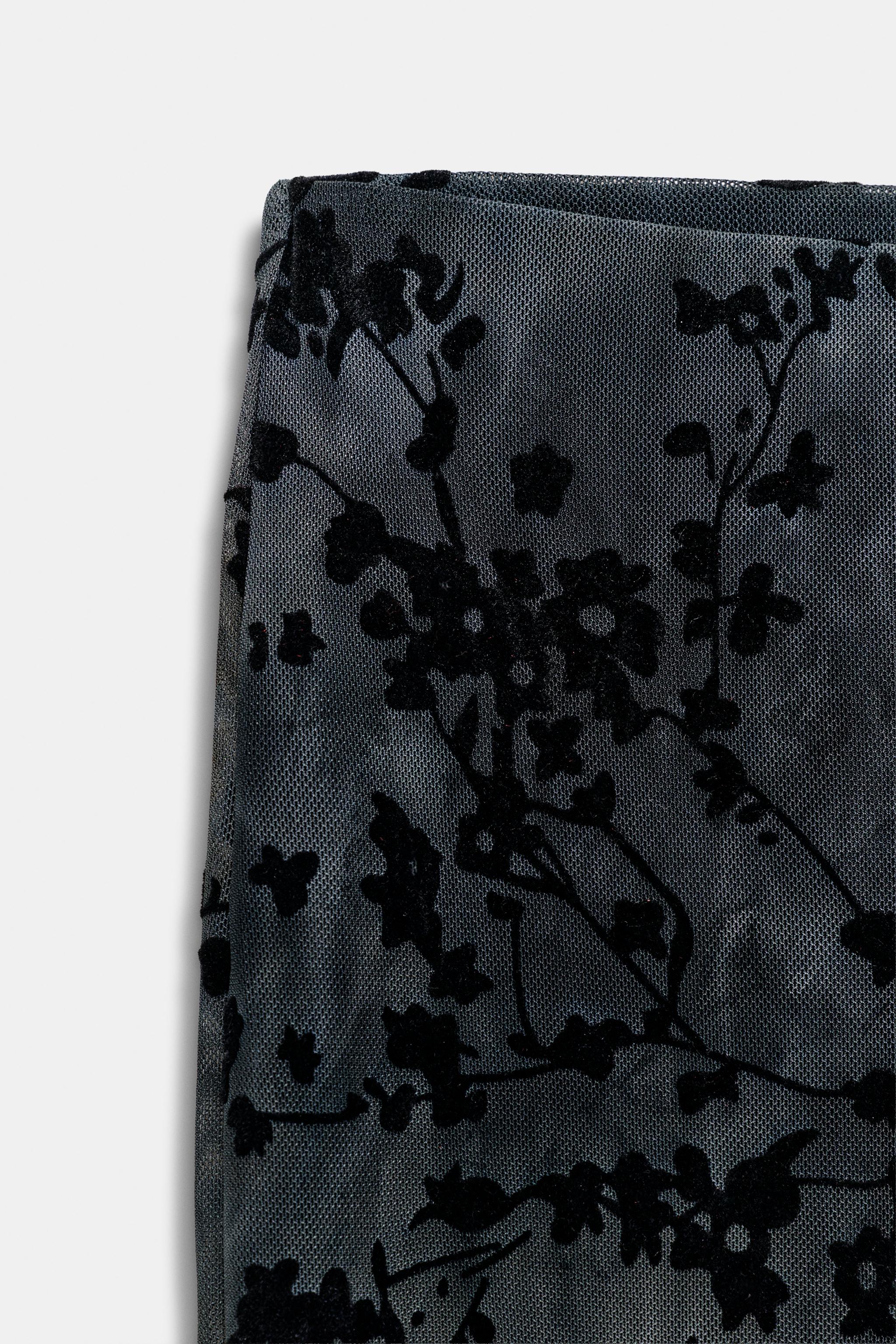 FLOCKED TULLE FLARE PANTS