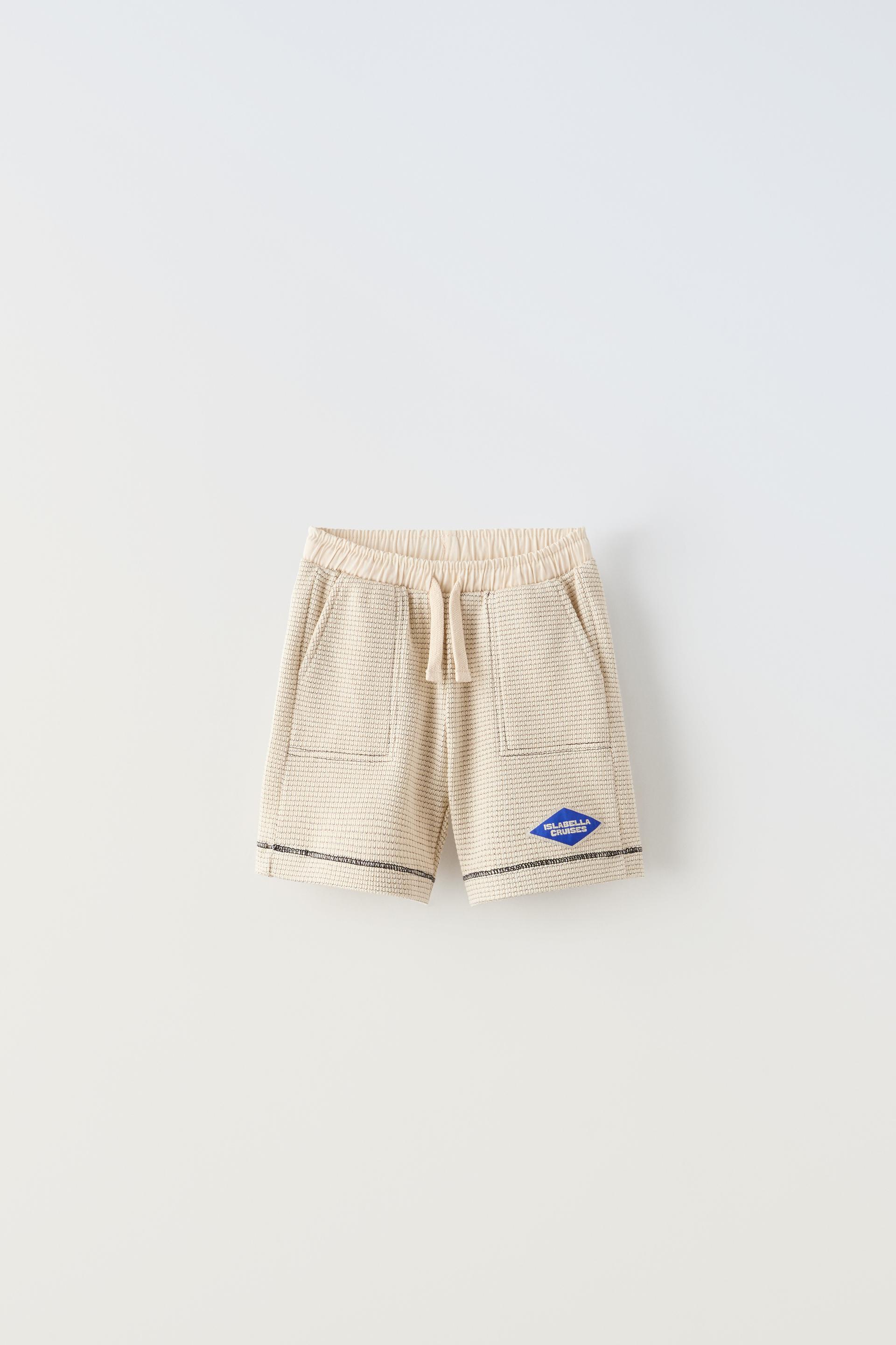 STRUCTURED SHORTS - Ecru / Black