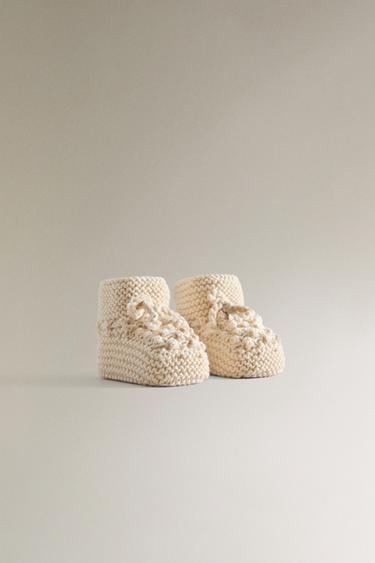 CHUNKY KNIT BOOTS - Light beige de Zara - Image 1