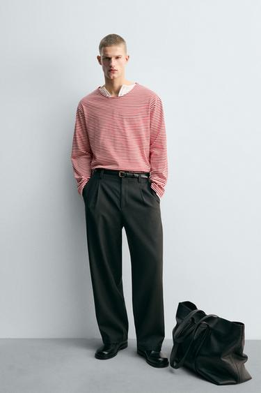 ЖАККАРДОВАЯ ФУТБОЛКА В ПОЛОСКУ LIMITED EDITION — Красный / Белый от Zara