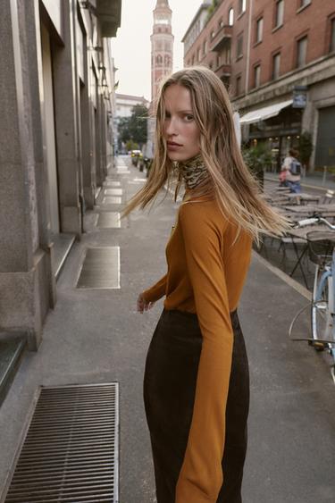 PULL EN MAILLE FINE - Moutarde de Zara - Image 4