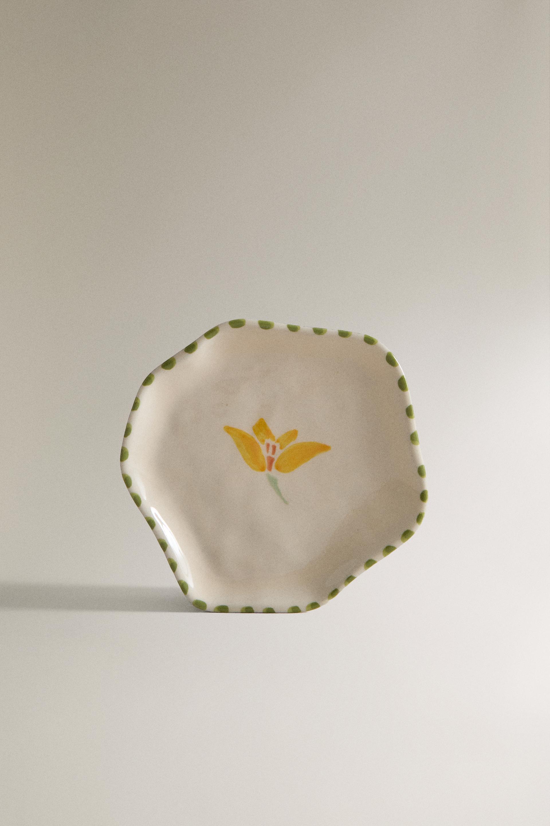 FLORAL SIDE PLATE - Green | ZARA Turkey