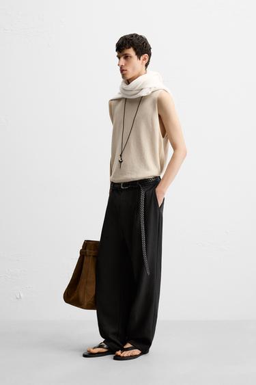DÉBARDEUR EN MAILLE COUPE DÉCONTRACTÉE - Beige clair de Zara - Image 3