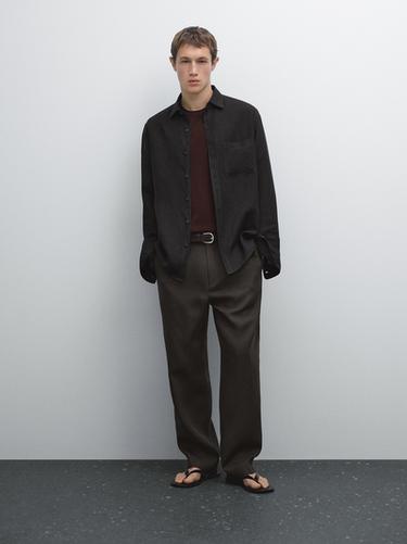 Camisa cuadro vichy regular fit - Negro de Zara - Imagen 0