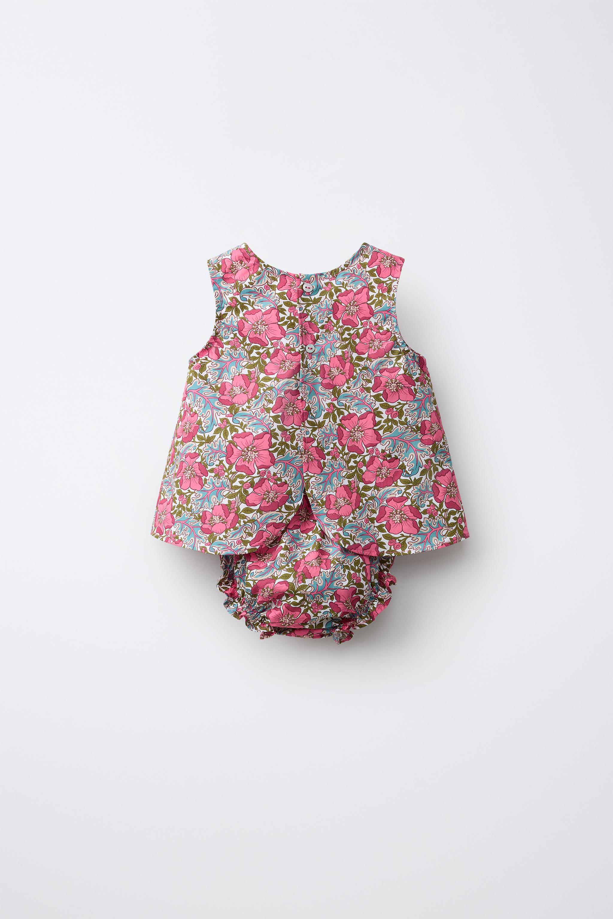 FLORAL PRINT BLOUSE AND BLOOMER SET MADE WITH LIBERTY FABRIC