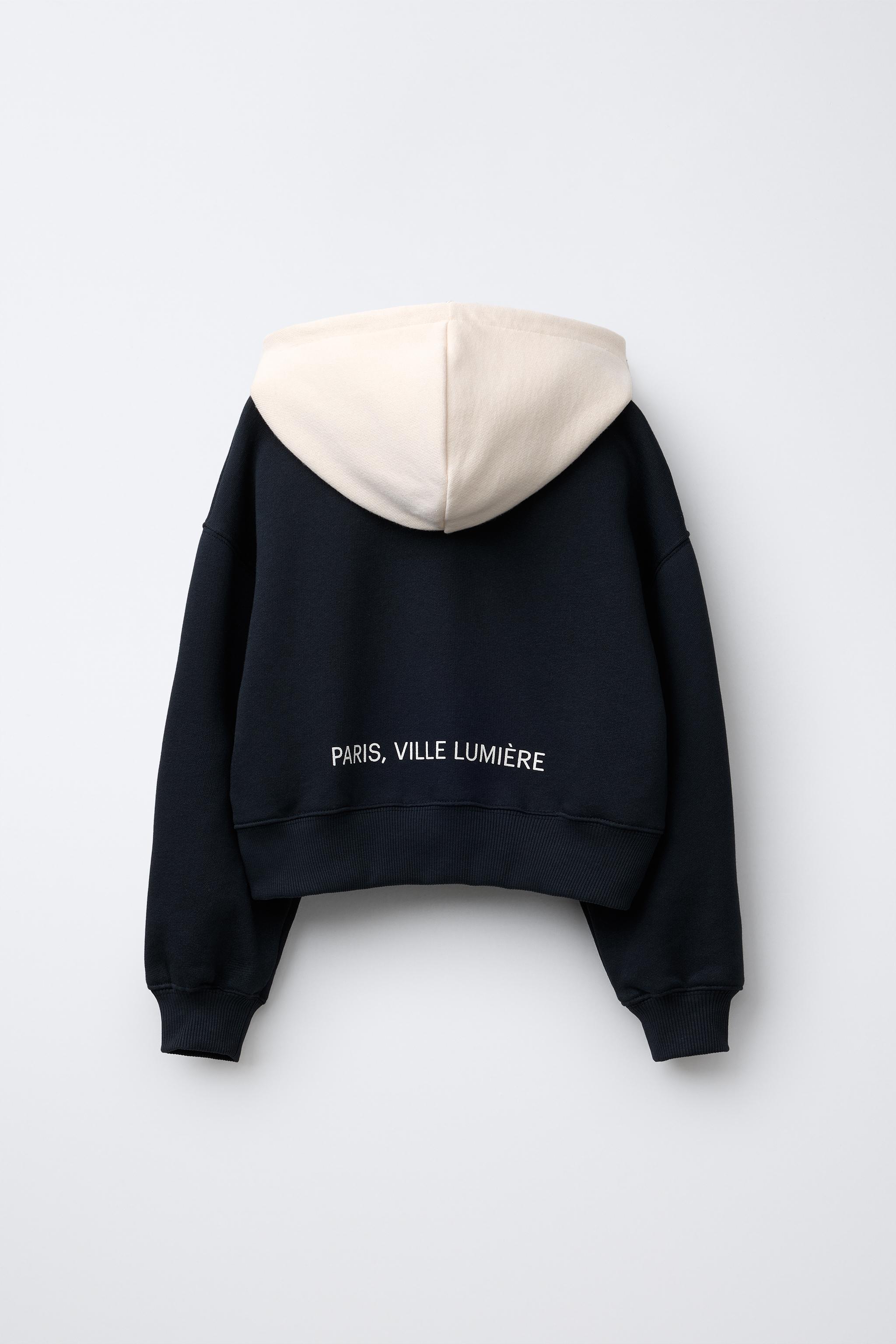SLOGAN HOODIE WITH FLOCKING - Grey marl | ZARA Spain