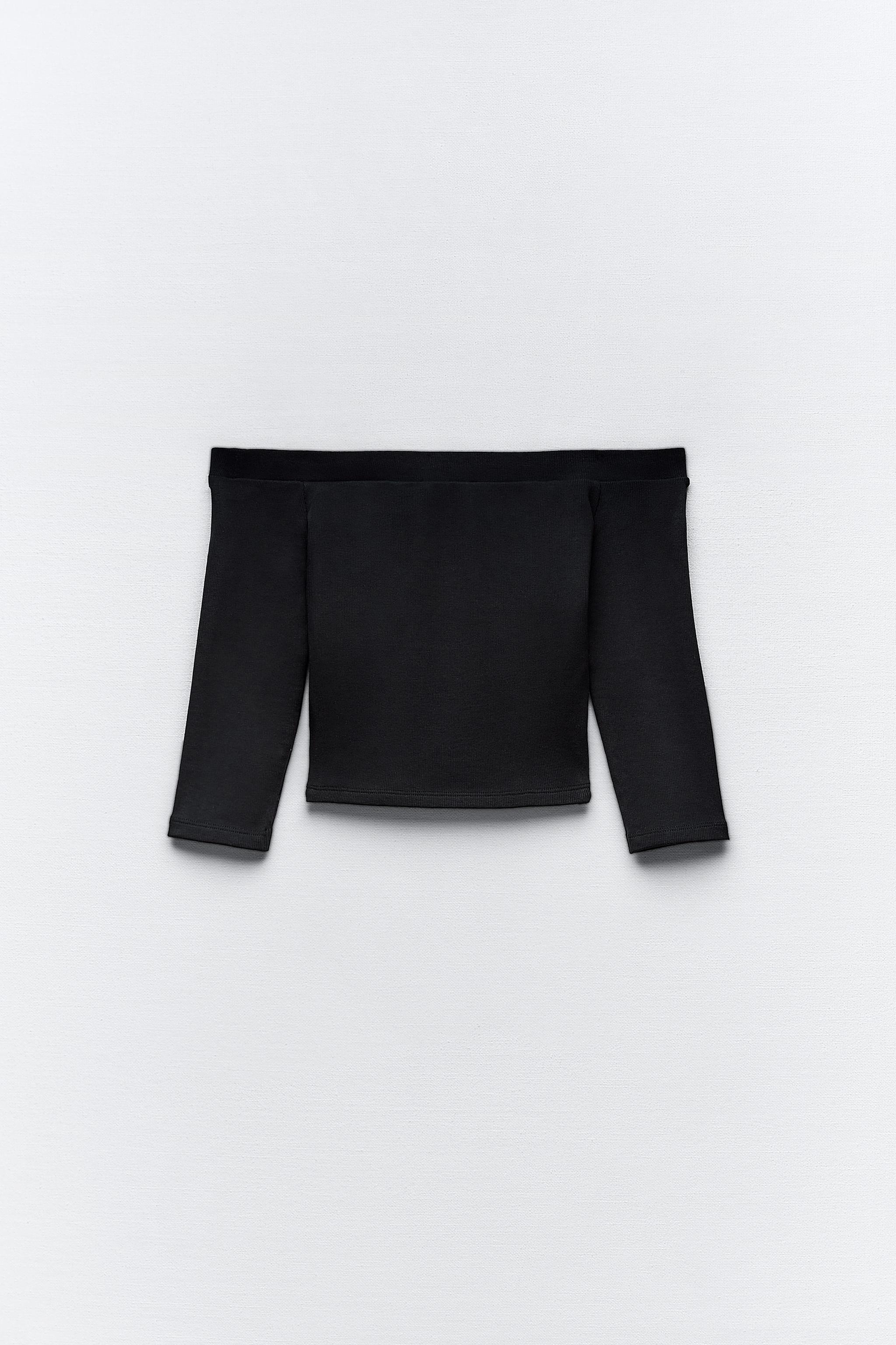 Zara black off shoulder top hot sale