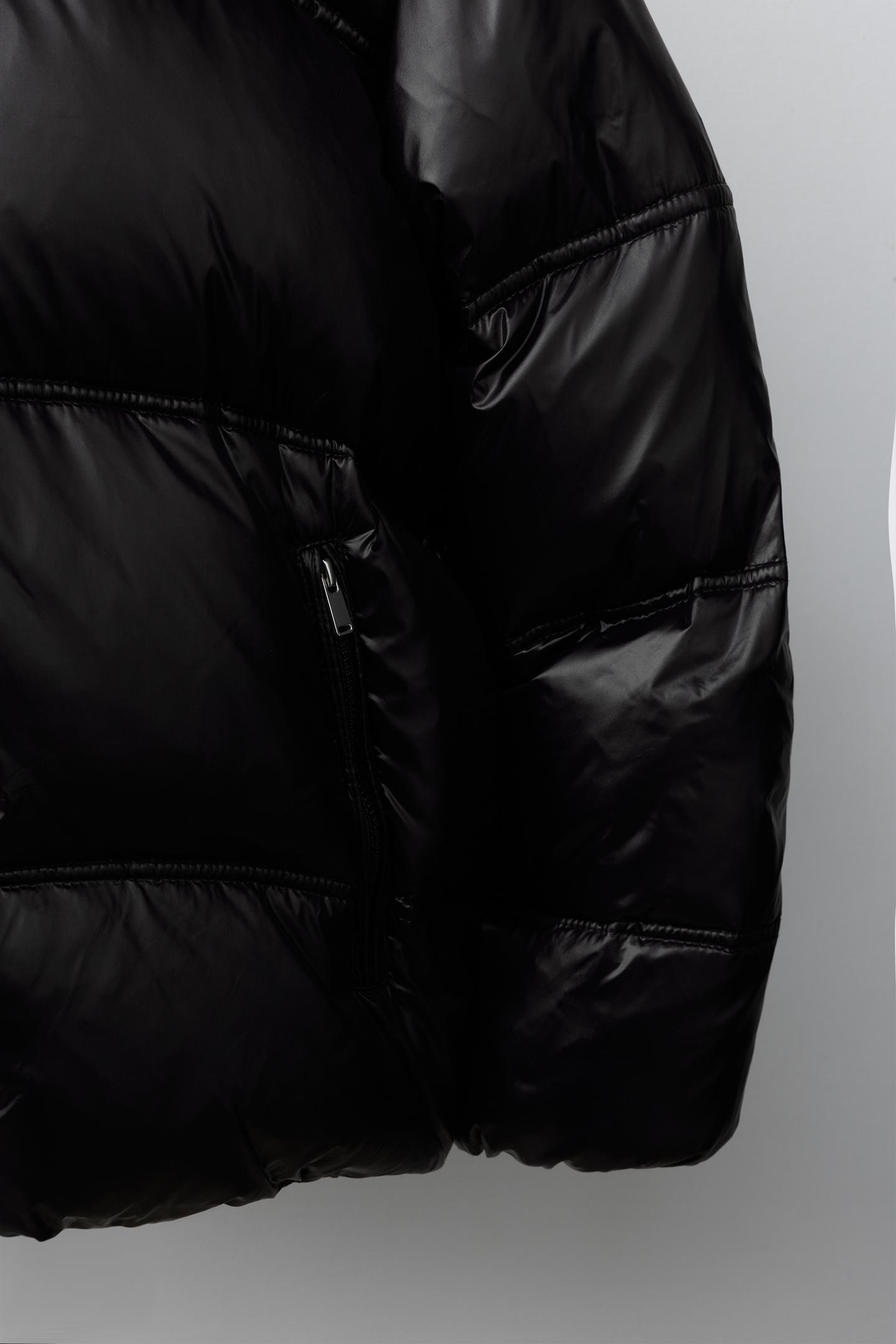 Детская куртка Zara 50/50 Down and Feather Glossy Water-Repellent Puffer, цвет: Чёрный — фото 6