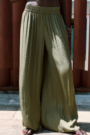 PANTALON FLUIDE LARGE - Kaki de Zara - Image 3