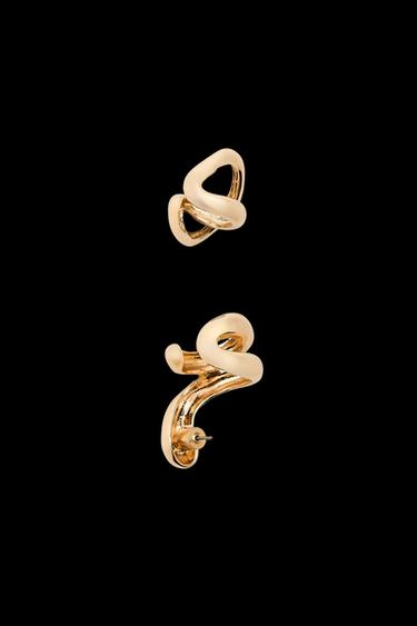 Zara PACK OF 2 EARCUFF EARRINGS - Golden