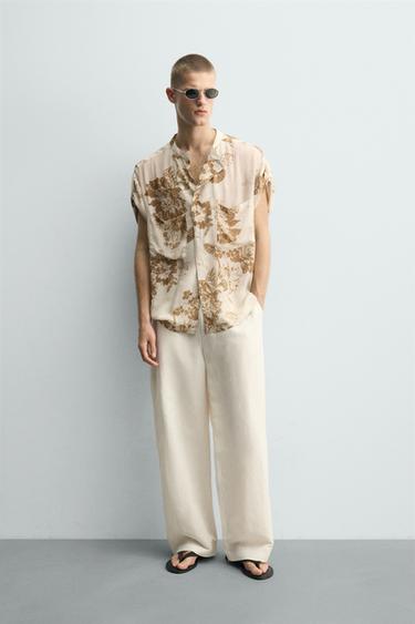 قميص منسدل بطبعة أزهار - مطبوع الخاص بـ Zara