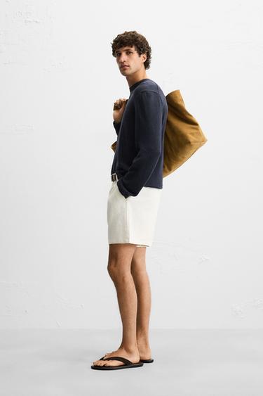 BERMUDA EN LIN ET COTON - Blanc de Zara - Image 3